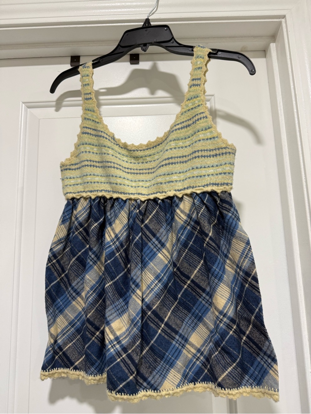 Free People Striped Fuzzy Knit Pullover in Blue and Cream - Picture 2 of 3